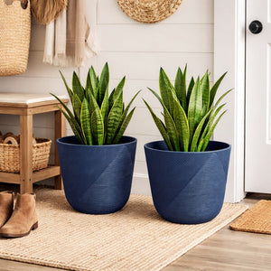 2 blue planter pot sets by Sona Casa