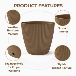 2 Brown Planter Pots by Sona Casa