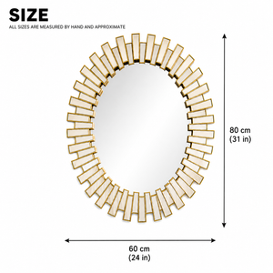 Elegant Small Gold Oval Wall Mirror 80x60cm – Premium Decorative Accent for Home & Living Spaces