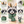 Raccoon holder feature guide showing open-top storage, resin texture, round glasses and green knit-look scarf