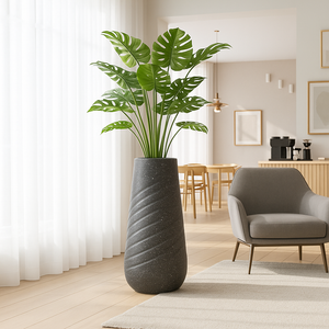 Modern Tall Indoor Self Watering Decorative Plant Pot, 33 in Contemporary Flower Pot Home, Office, Garden Decoration, Gift-Sona Casa