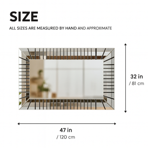 Large 4 ft Rectangular Glass Mirror, Modern Contemporary Horizontal Vertical Orientation, Decor Gift-Sona Casa