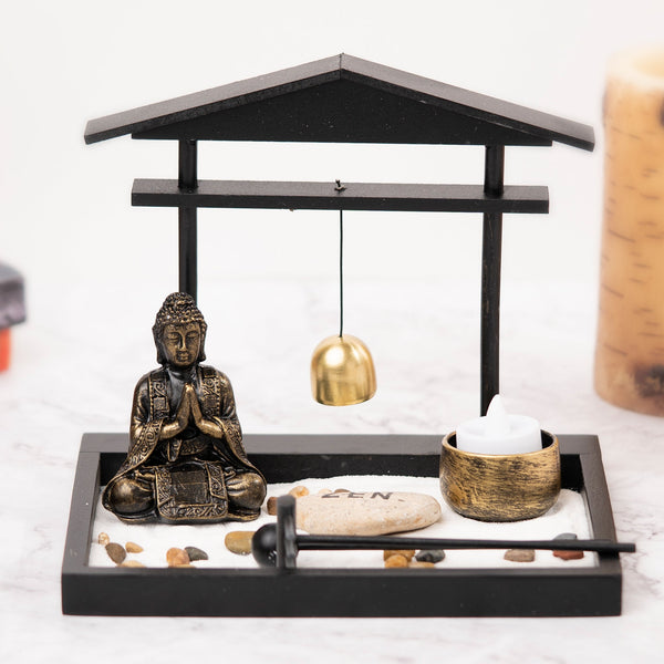 Prayer Altar with Buddha Statue and Bell by Accent Collection Home Decor