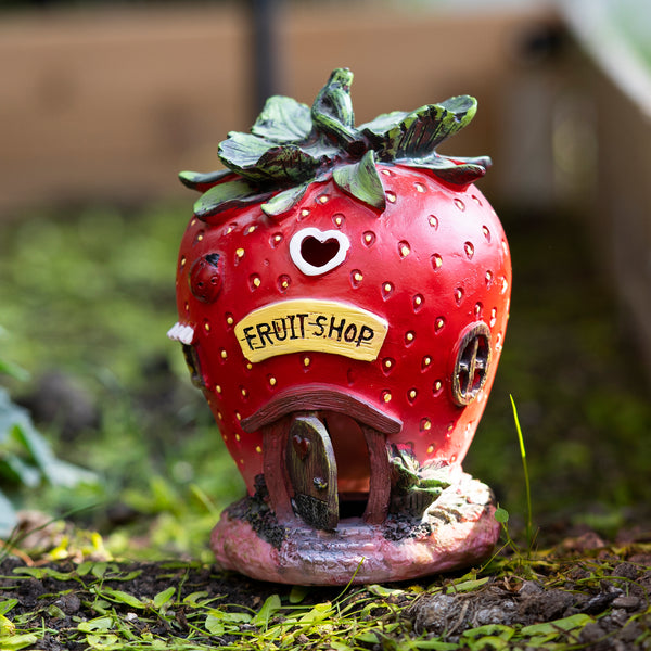 Strawberry House, Solar Garden Statue by Accent Collection Home Decor