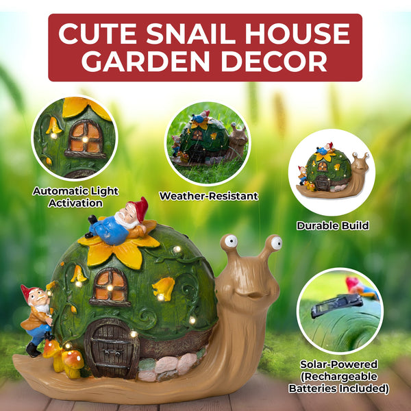 Snail House, Garden Solar Light, Colorful Outdoor Ornament, Unique Gift by Accent Collection Home Decor