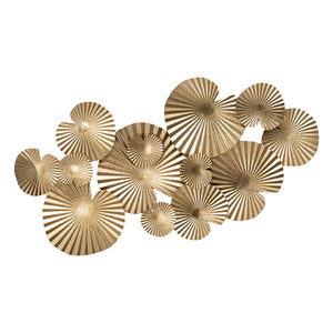 Metal Wall Hanging, Leaf Grooves, Golden by Accent Collection