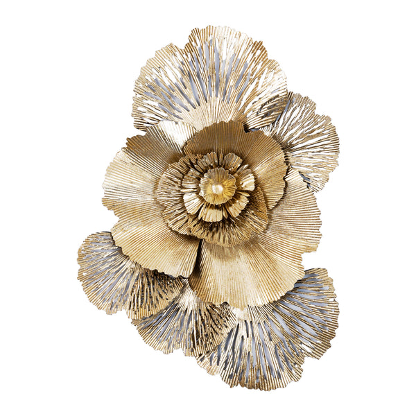 Golden Flower, Metal Wall Hanging, 72 cm, Floral Wall Decor by Accent Collection