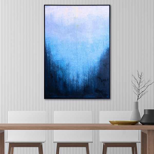 Large Abstract Wall Art, Navy Blue Texture Painting, Living Room Decor by Accent Collection Home Decor
