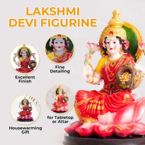 Laxmi Goddess Statue, Hindu God Idol, Lakshmi Devi Statue, Pooja Room Décor by Accent Collection Home Decor