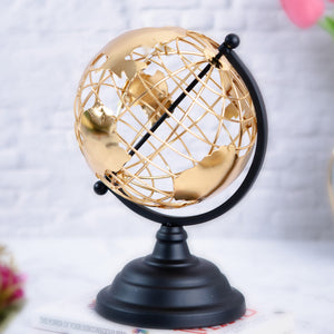 Golden Hue Antique Globe - Black Metal, Educational Study & Decor Accent For Table, Office & Home by Accent Collection