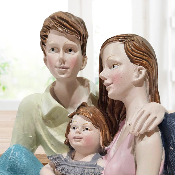 Precious Moments Resin Family Figurine - Cute Father Mother Daughter Statue For Modern Home Decor by Accent Collection