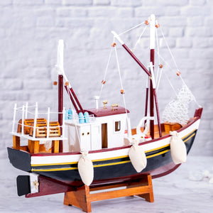 Nautical Decor, Wooden Fishing Boat Model, Cottage Décor, Marina Decor by Accent Collection Home Decor