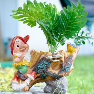 Naughty Gnome Succulent Planter - Cool Candy Dish Green Fairy Garden Pot by Accent Collection