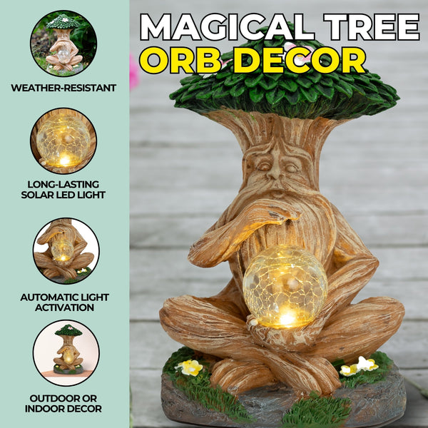 Tree with Orb Solar Light Garden Decor, Outdoor Patio Decor by Accent Collection Home Decor