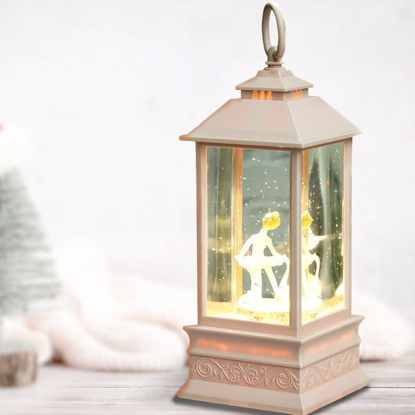 Unique Snowball Pink Lantern with Motion, Lights and Music, Dancing Girl by Accent Collection Home Decor