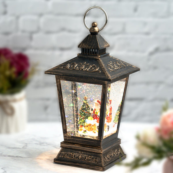 Beautiful Christmas Snowball Lantern with Lights and Music, Santa with Christmas Tree by Accent Collection Home Decor