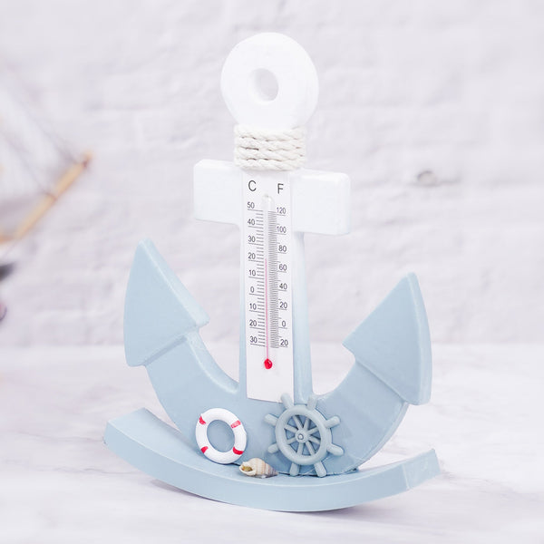 Nautical Themed Table Top Anchor with Temperature Gauge Thermometer by Accent Collection Home Decor