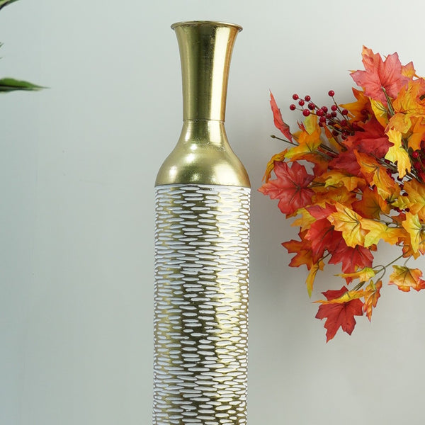 Large 1 pc Metal Floor Vase, Golden Vase, Living Room Decor by Accent Collection Home Decor