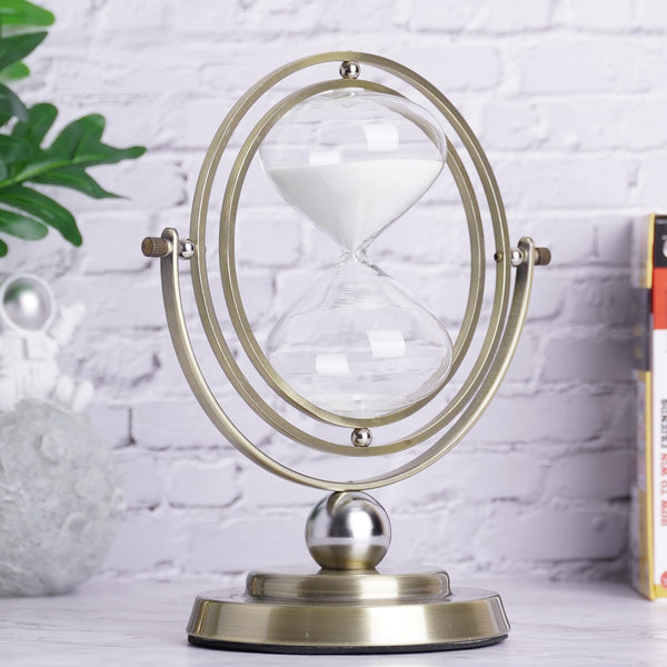 Decorative Large Antique Hourglass Metal Brass 30 Minutes Timer, Pomodoro Timer, Sand Clock for Study, Yoga, Meditation, Home Office, Desk