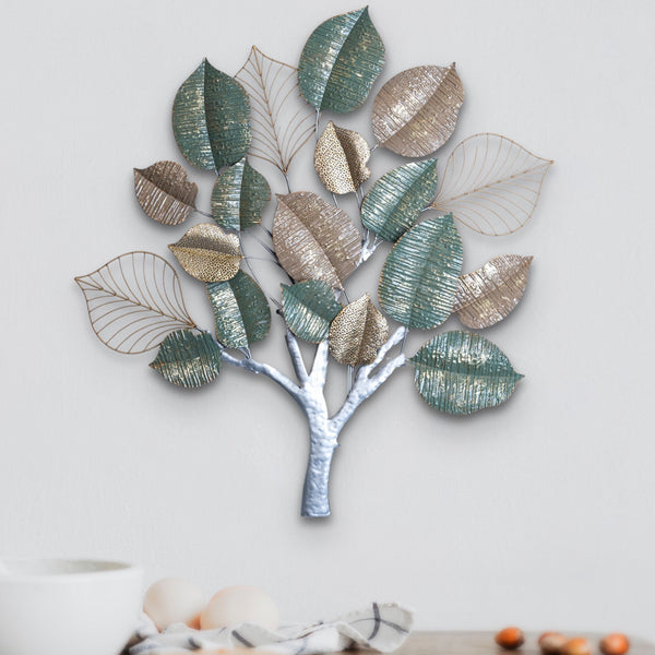 Green Golden Tree, Metal Wall Hanging, Wall Decoration, Rustic Finish by Accent Collection Home Decor