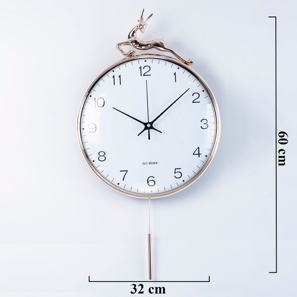 White Face Pendulum Clock, 60 cm, Large Wall Clock by Accent Collection Home Decor