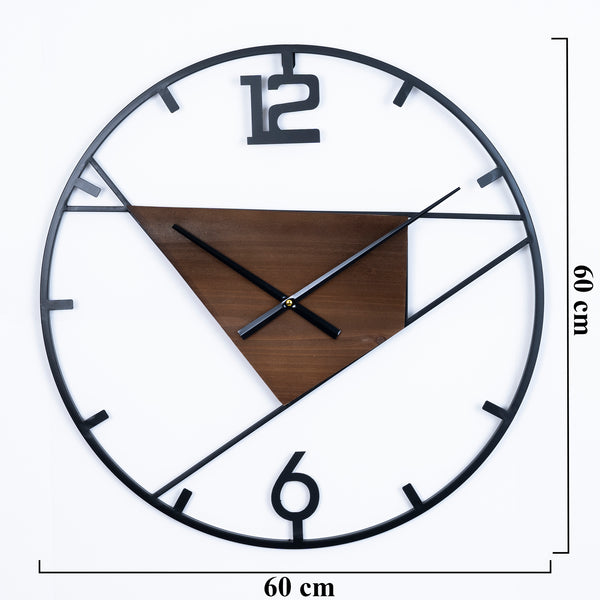 Large Contemporary Metal Wall Clock, Black, 60 cm by Accent Collection Home Decor