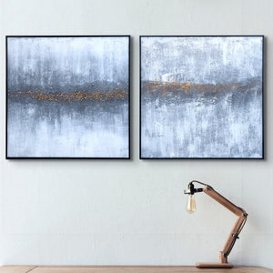 Abstract Wall Art, 2 Pc Gray Painting, Texture Abstract Art, Original Art for Wall Decor by Accent Collection Home Decor