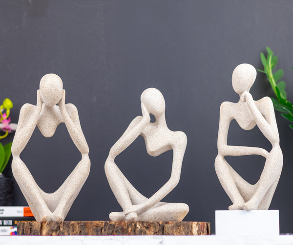 3 pcs Large Abstract Thinker Statues, Tabletop Decor, Gifts, Home or Office Décor | Home Decor