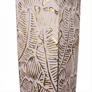 Modern Decorative Metal Tall Vase, Rustic Weathered Finish, Handmade Gold Living Room Decor, 42" Pots for Pampas Grass-Sona Casa