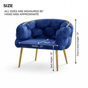 Set of 2 Royal Blue Velvet Accent Bubble Chairs, Glam Gold Frame, Home Office Hotel Lounge Bar Living Room Decor - Accent Collection