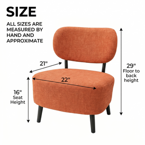 2 Pcs Set of Comfortable Orange Fabric Accent Chairs for Lounge, Home, Office, Hotel Decor - Accent Collection