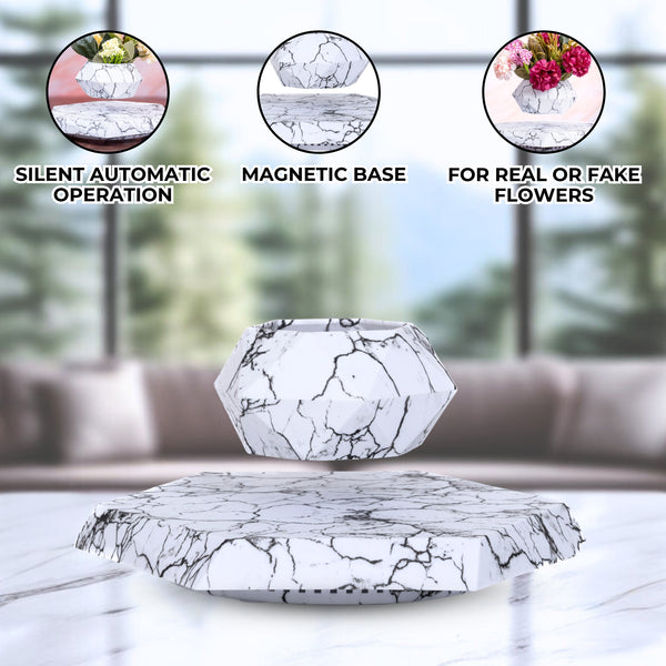 Magical Magnetic Levitating Plant Holder - Silent Floating Flower Vase for Desktop & Bookshelf Decor