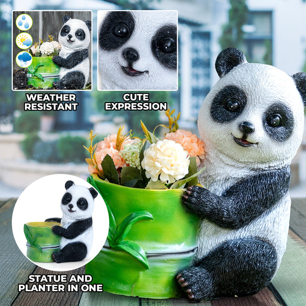 Panda Bear Planter, 9" Indoor Outdoor Garden Patio Decor