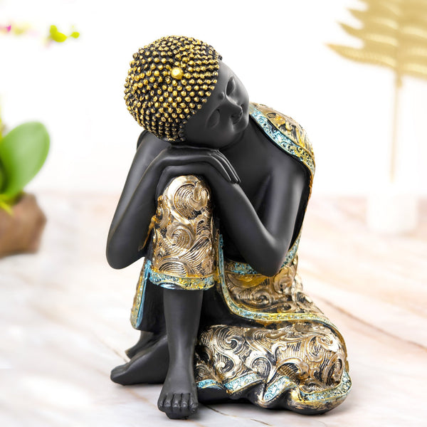 Peaceful Buddha Statue with Relaxing Pose for Zen, Prayer, Meditation, coffee table Centerpiece, or Gift for Housewarming, Promotion, Birthday, or Any Occasion