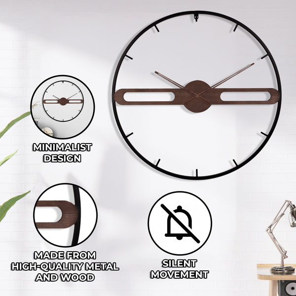 Large Wall Clock 24" Minimalist Modern Decor for Home Office