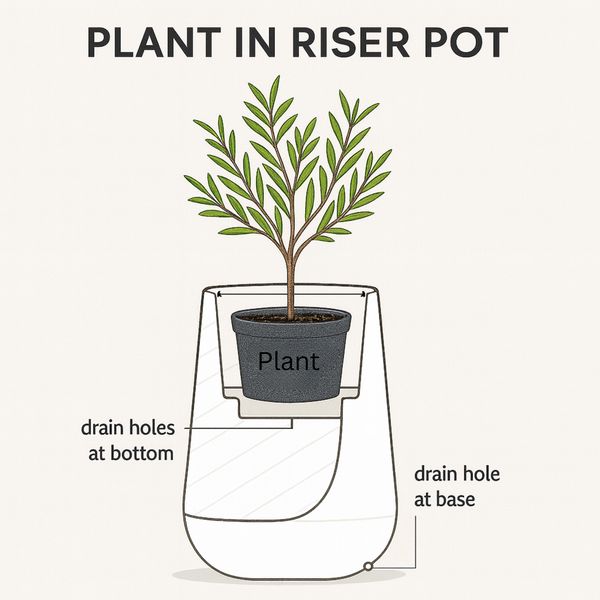 Set of 2 Contemporary Decorative Self Watering Pot, Modern Tall Indoor Planter, 33 in Home, Office, Garden Decoration, Gift-Sona Casa