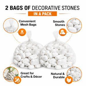White River Rocks, 2 Bags, 500g per Bag, 1–2 cm Decorative Pebbles Stones for Aquarium Plant Pot, Home Garden Decor