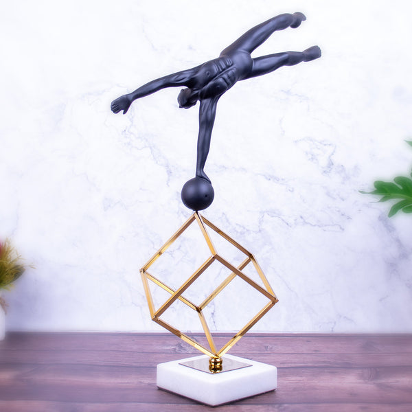 Large Decorative Statue, Gymnast, Indoor Figurine, Tabletop Decor for Living Room or Office