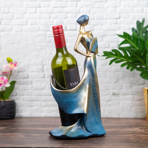 Decorative Bottle Holder, Blue Bottle Holder, Housewarming or Festive Gift | Home Decor