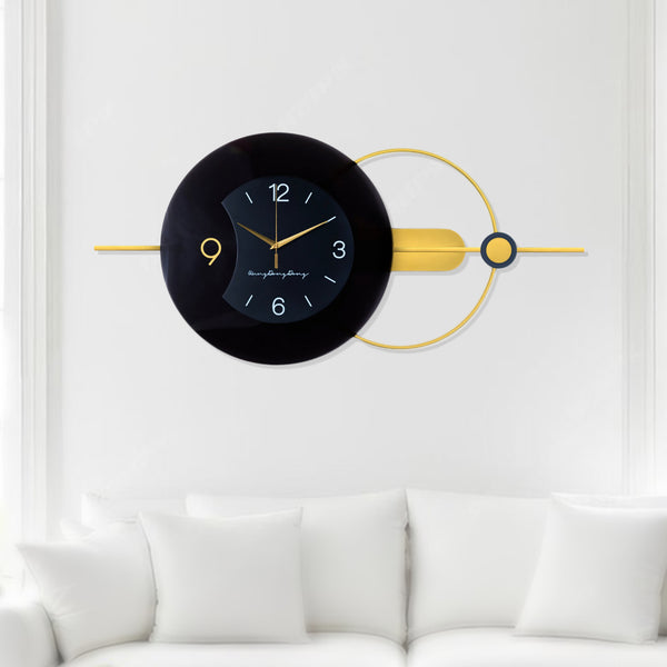 Luxury Gold & Black Silent Wall Clock - High-Quality Metal, Minimalist Office Decor, Modern Living Room Art