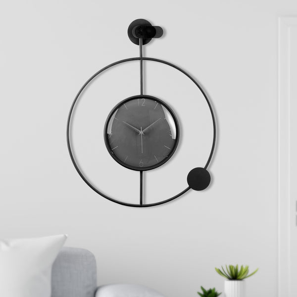 Large Black Silent Minimalist Metal Clock 60 cm - Luxury Living & Office Decor