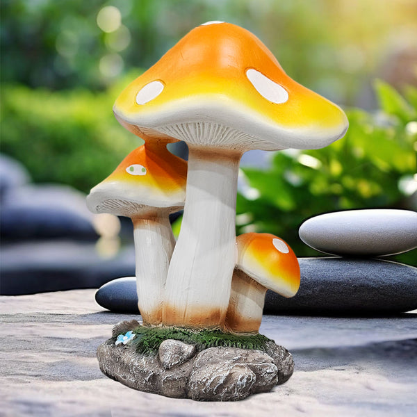 Outdoor Decor Garden Ornament, 12" Mushroom Statue Patio Decor