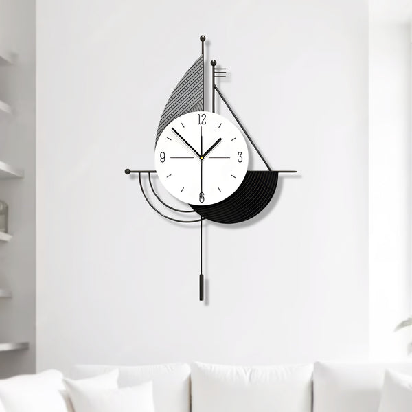 Decorative Wall Clock, 24" Abstract Clock, Silent Metal Clock Home Decor