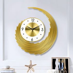Large Gold Wall Clock 23" Metal Silent Analog Clock, Wall Decor for Home, Office, Living Room , Gifts-Sona Casa