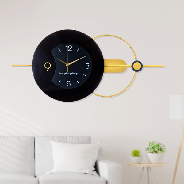 Luxury Gold & Black Silent Wall Clock - High-Quality Metal, Minimalist Office Decor, Modern Living Room Art