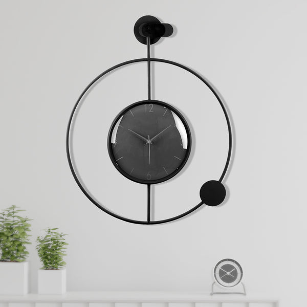 Large Black Silent Minimalist Metal Clock 60 cm - Luxury Living & Office Decor