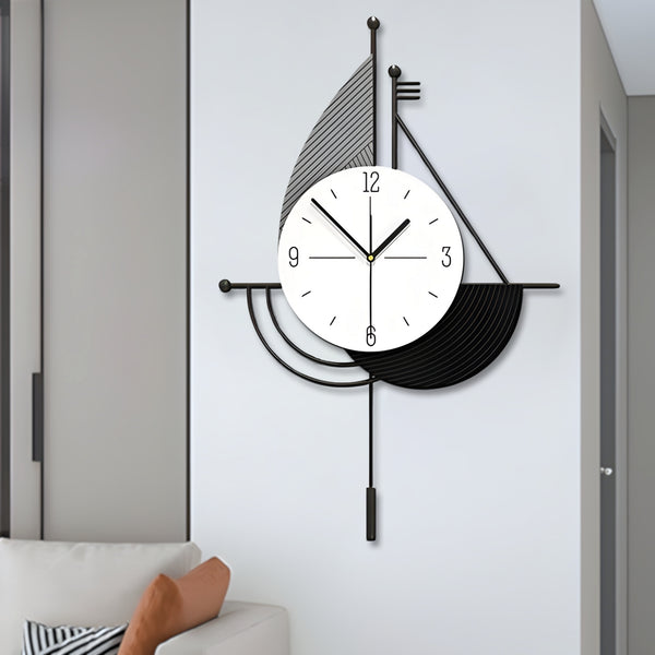 Decorative Wall Clock, 24" Abstract Clock, Silent Metal Clock Home Decor