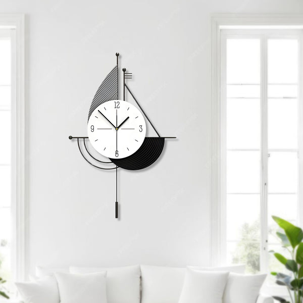 Decorative Wall Clock, 24" Abstract Clock, Silent Metal Clock Home Decor