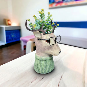 Deer Vase, Animal Head, 10" Decorative Vase Home or Office Table Decor by Sona Casa