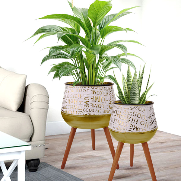 Indoor Planters Set of 2, 26" Large, 19" Small Pots for Houseplants